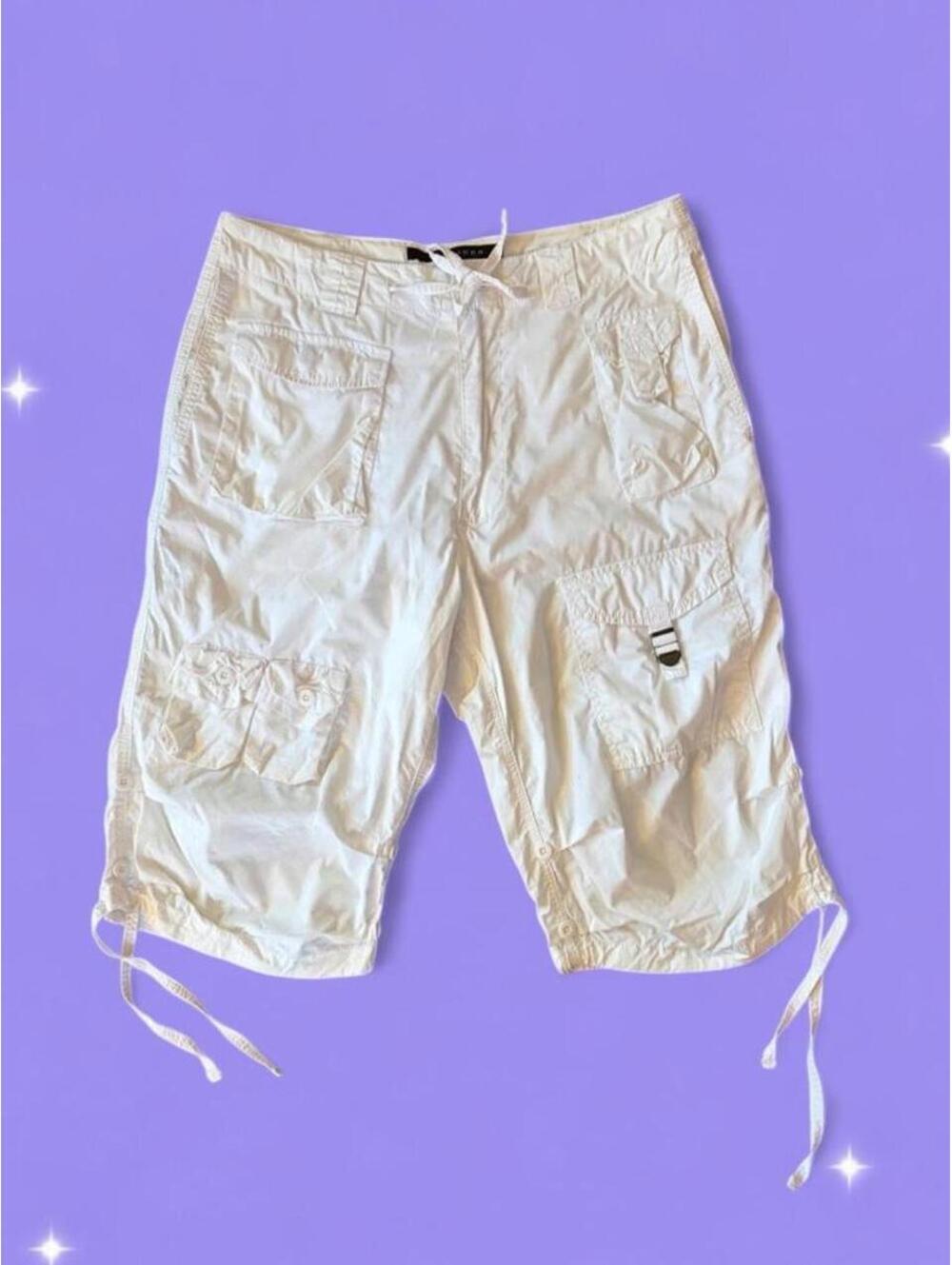 Vintage Y2K Sean John Low Rise Baggy White Capri Cotton Pants size 30